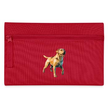 Labrador Retriever - Cooles Low Poly Logo - Federtasche - Rot - Vorne