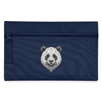 Geometric Panda Grid Art - Pencil Case - light blue - Front