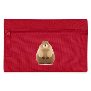 süßes knuffiges Murmeltier - Federtasche - Rot - Vorne