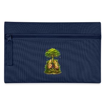 Baum wächst aus grünen Lungen   - Federtasche - Hellblau - Vorne