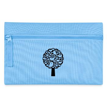 Baum voller Herzen und Vögel - Federtasche - Hellblau - Vorne