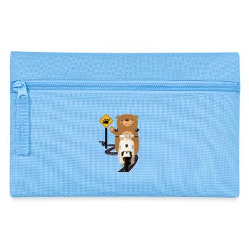 Moped Braunbär ART - Federtasche - Hellblau - Vorne