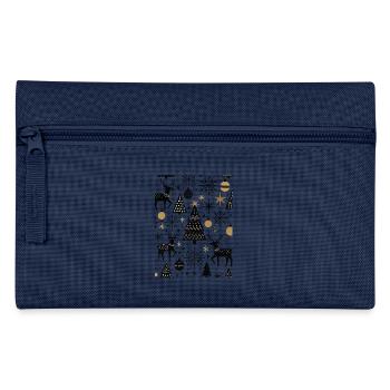 Skandinavische Weihnachtselemente und Winterbäume - Federtasche - Hellblau - Vorne