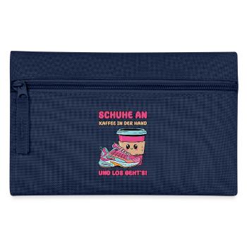 Chaussures enfilées, café à la main - et c’est parti ! - Trousse - bleu clair - Devant