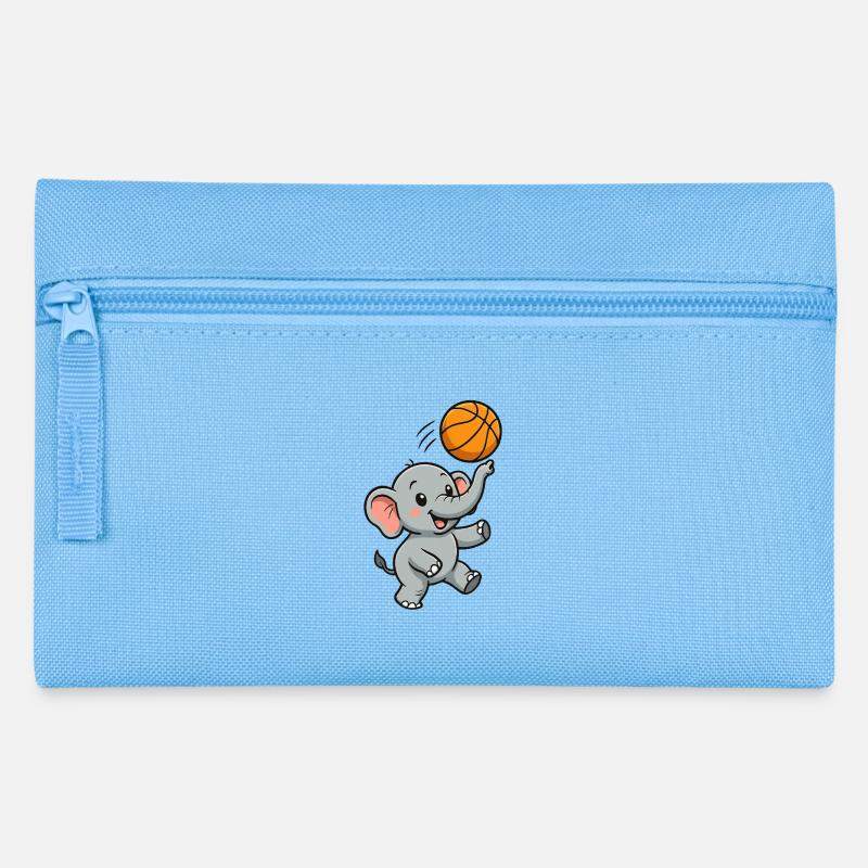 Basket-ball petit éléphant - Trousse - bleu clair