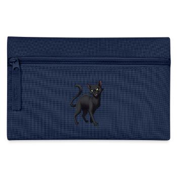 Schwarze Katze - Federtasche - Hellblau - Vorne