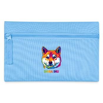 Shiba Inu Pop Art – buntes Portrait für Hundefans - Federtasche - Hellblau - Vorne