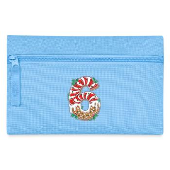 Weihnachts Ziffer 6 Zuckerguss - Federtasche - Hellblau - Vorne