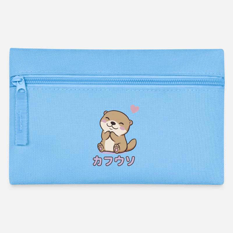 Kawaii Otter mit Herz - Federtasche - Hellblau