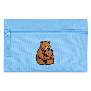 Brown Bears Hug Cuddly Drawing - Pencil Case - light blue - Front