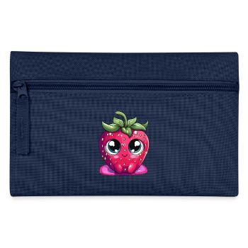 Kawaii Erdbeer Gesichterfratz - Federtasche - Hellblau - Vorne