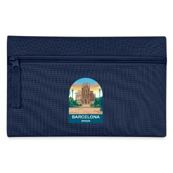 Barcelona Spain Vintage Travel Poster - Pencil Case - light blue - Front