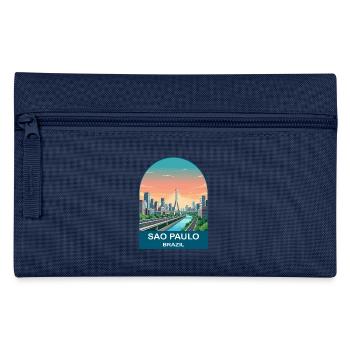 Sao Paulo Brazil Skyline Modern Travel Poster - Pencil Case - light blue - Front