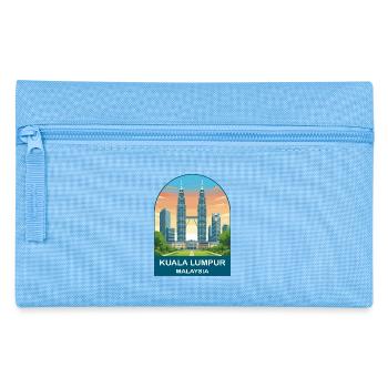 Kuala Lumpur Malaysia Vintage-Reiseillustration - Federtasche - Hellblau - Vorne