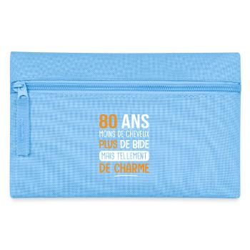 80 ans plus de charme cadeau anniversaire 80 ans - Trousse - bleu clair - Devant