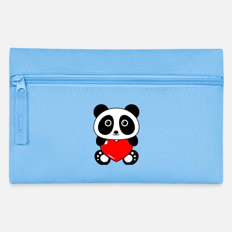Coeur de panda - Trousse - bleu clair