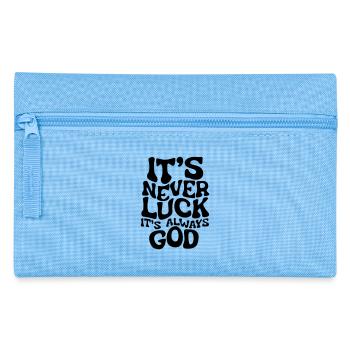 es ist nie Glück, es ist immer Gott - Federtasche - Hellblau - Vorne