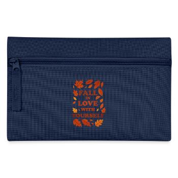 Verliebe dich in dich selbst – Herbstgrafik - Federtasche - Hellblau - Vorne