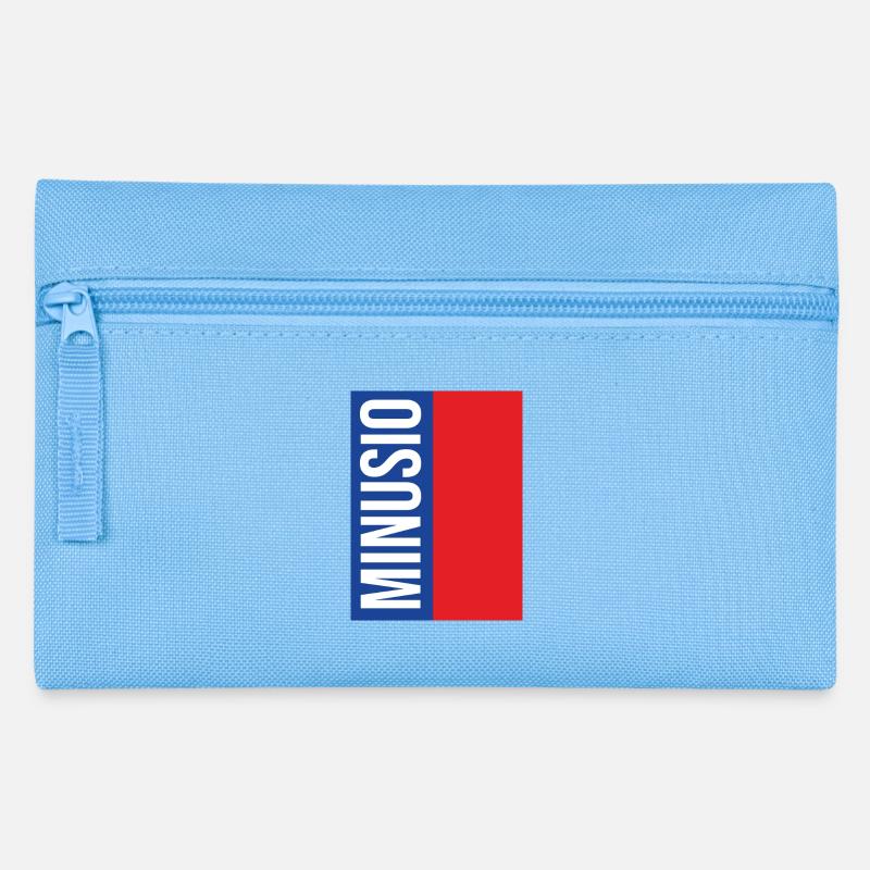 Minusio Vertical Typography Blue Red - Pencil Case - light blue