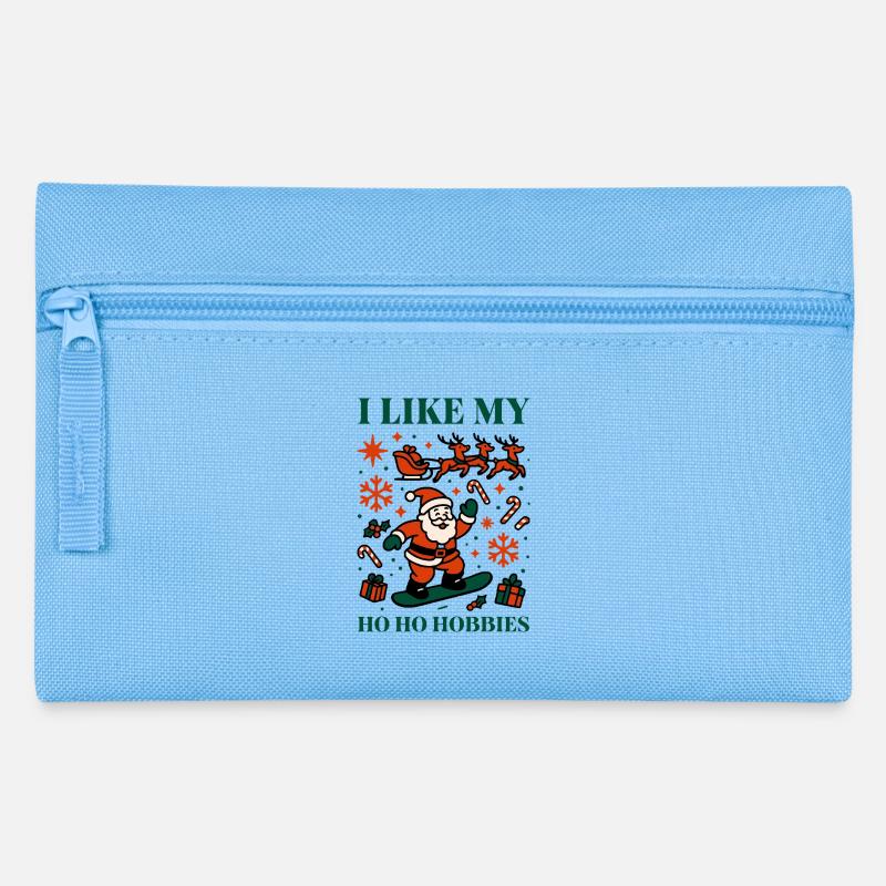 Le Père Noël sur le snowboard - Trousse - bleu clair