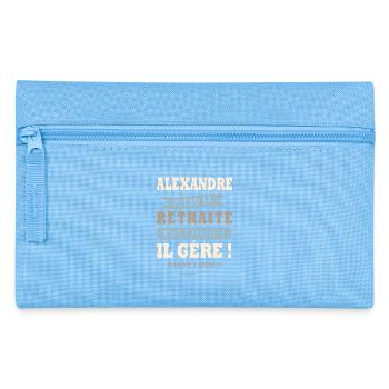 Alexandre humour retraite cadeau retraité - Trousse - bleu clair - Devant