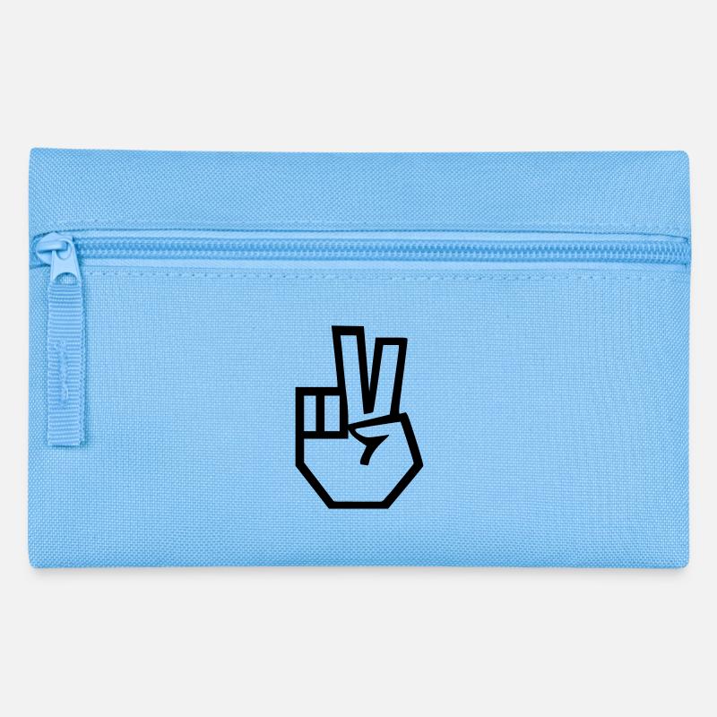 peace - Federtasche - Hellblau