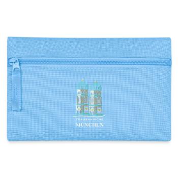 München, Frauenkirche, Dom, Bayern, Zeichnung - Federtasche - Hellblau - Vorne