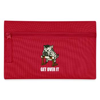 Zebra Hürde Hürdenlauf Motivation Spruch Überwinde - Federtasche - Rot - Vorne