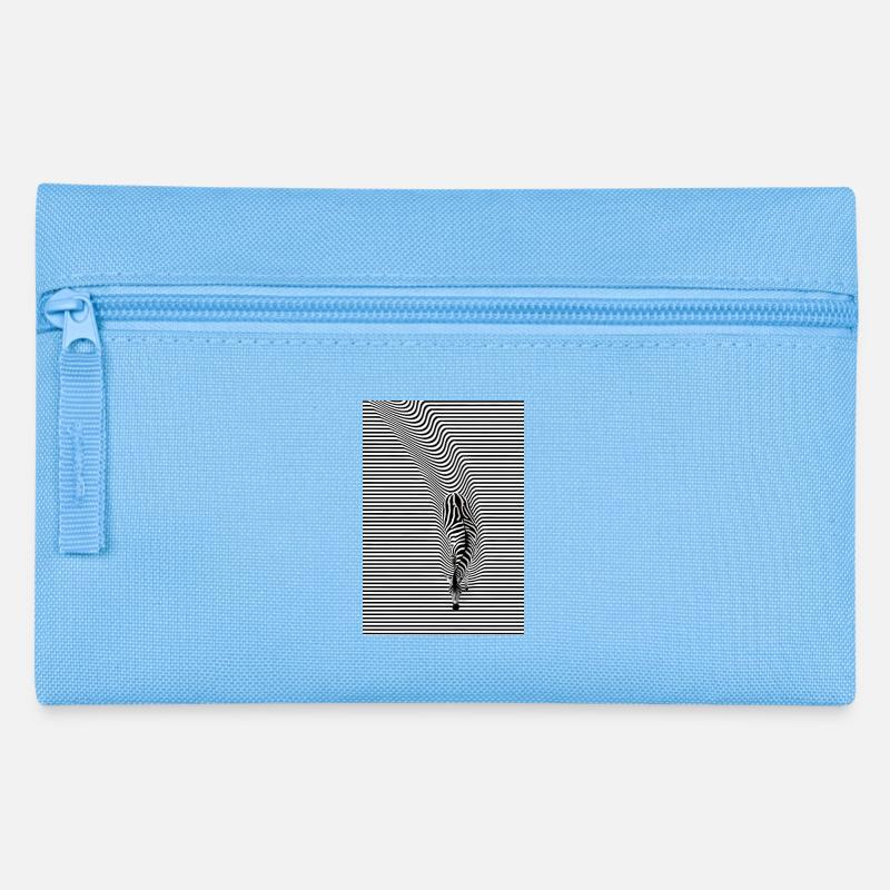 Zebra Optical Illusion - Pencil Case - light blue