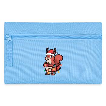 Chemise de Noël Écureuil Femmes Hommes Enfants - Trousse - bleu clair - Devant