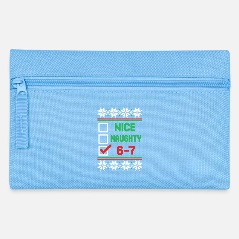 Gentil Vilain Pull de Noël de 6-7 Brainrott - Trousse - bleu clair