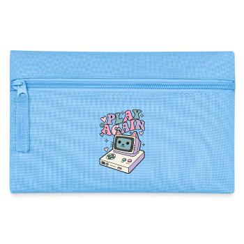 Play Again Cat Retro - Pencil Case - light blue - Front
