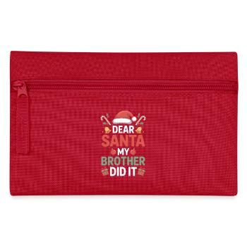 Dear Santa My Brother Did It - Pencil Case - red - Front