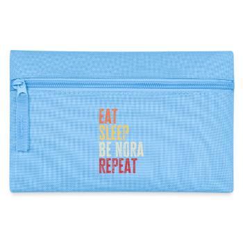 Mange, dors sois Nora, répète le nom rétro - Trousse - bleu clair - Devant