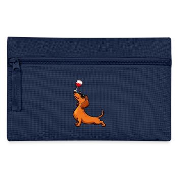 Dachshund, Wine Lover, Viennese Dog Mom Weenie - Pencil Case - light blue - Front