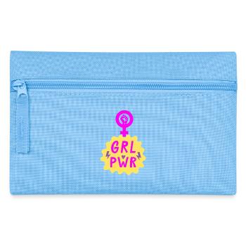 GIRL POWER – HEART OF STRENGTH! ♀ GIRLS SISTERS - Federtasche - Hellblau - Vorne