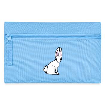 white bunny - Pencil Case - light blue - Front