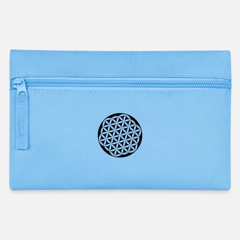 Lebensblume - Federtasche - Hellblau