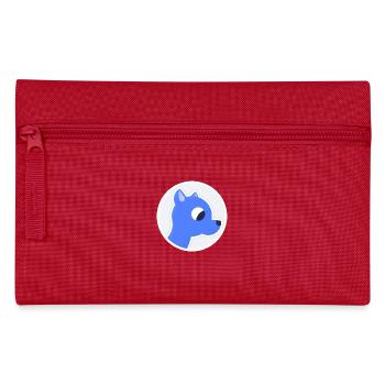 Kuscheliger blauer Hund / Drache - Federtasche - Rot - Vorne