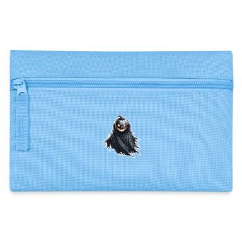 Zierkürbis mit Umhang - Federtasche - Hellblau - Vorne