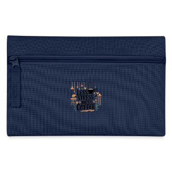 Moins de stress, plus de café – le dicton du café - Trousse - bleu clair - Devant