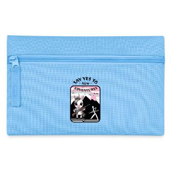 Zebra Einhorn - Federtasche - Hellblau - Vorne