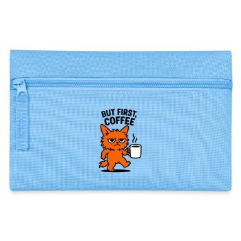But first coffee cat - Pencil Case - light blue - Front