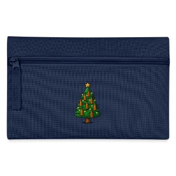 Festliche Bierflaschen Weihnachtsbaum - Federtasche - Hellblau - Vorne