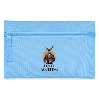 I Quit Adulting Deer - Pencil Case - light blue - Front