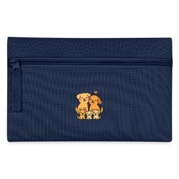Playful Dog Family Illustration - Pencil Case - light blue - Front