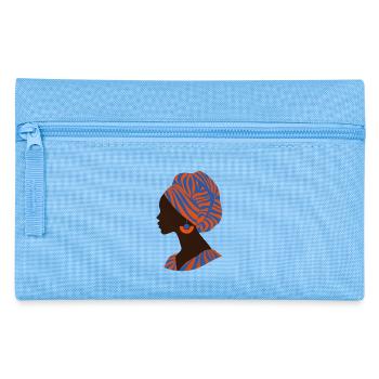 Afrika Afrikanische Frau Traditionelles Design - Federtasche - Hellblau - Vorne