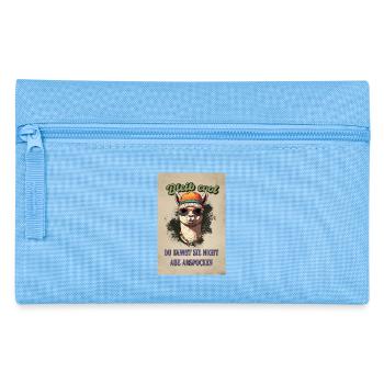 Lama Spruch – Bleib cool, lustiges Fun Shirt - Federtasche - Hellblau - Vorne