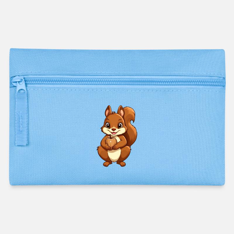 Eichhörnchen im Herbst - Federtasche - Hellblau