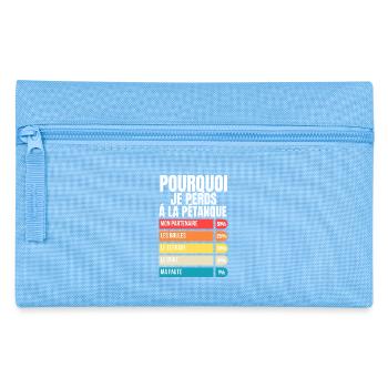 Warum ich beim Pétanque verliere Lustiges Geschenk Humor Petanque - Federtasche - Hellblau - Vorne